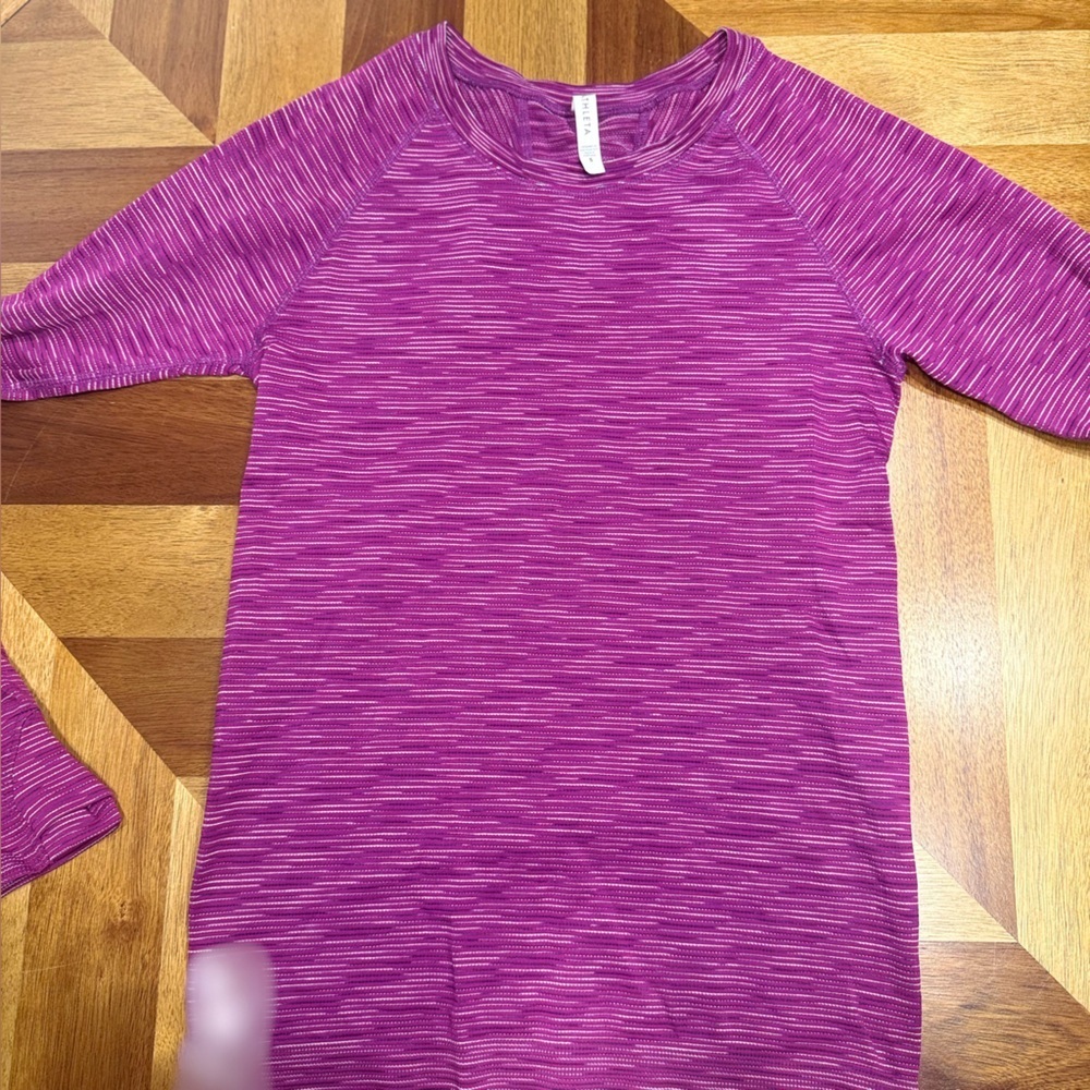 Athleta Magenta and White Striped Top